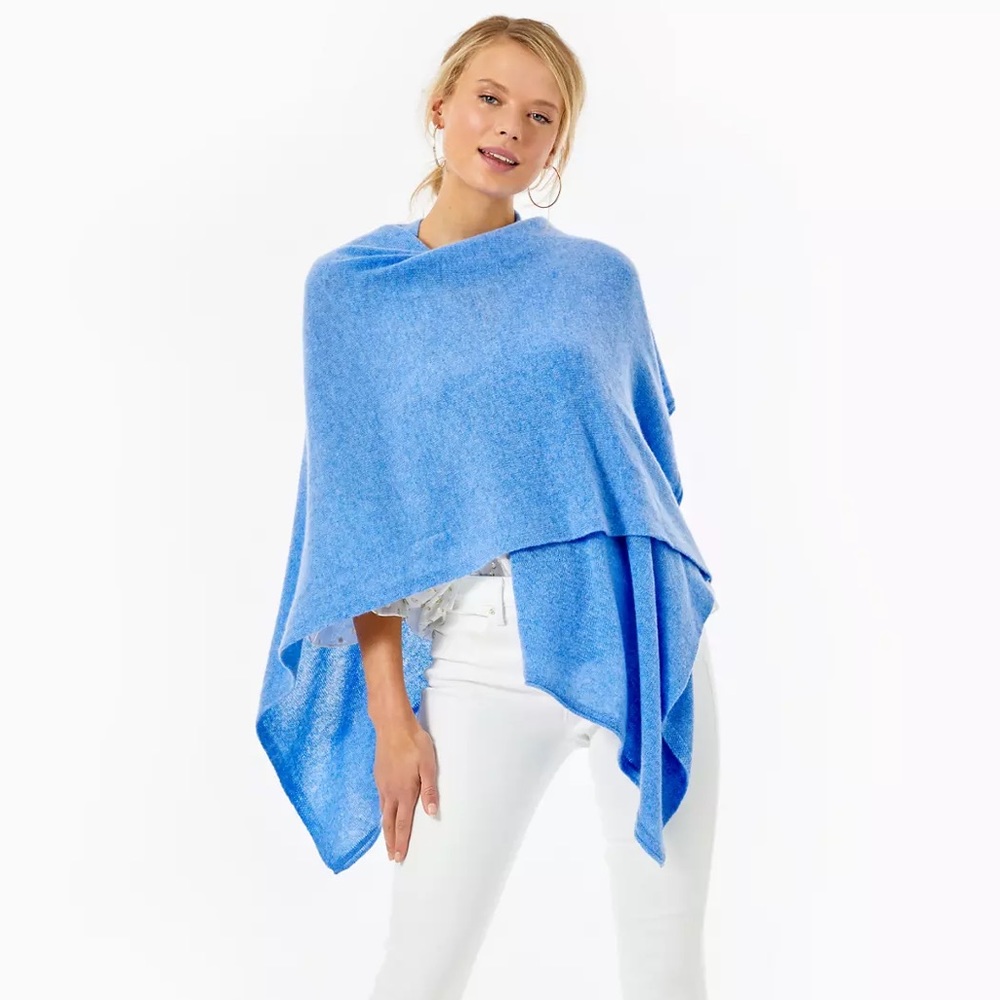 Lilly Pulitzer Cashmere Terri Wrap in Heathered Beckon Blue